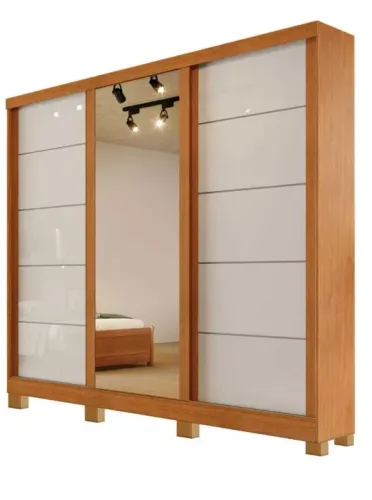 Guarda Roupa 3 Portas 4 Gavetas Espelho 100% MDF Novo Varios Modelos