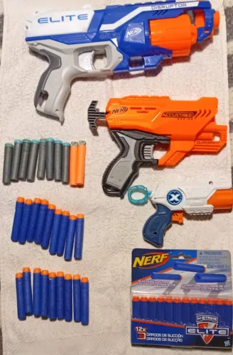 NERF Elite - AccuStrike - X-Shot - 3 completas - Blister NOVO de dardos de sucção