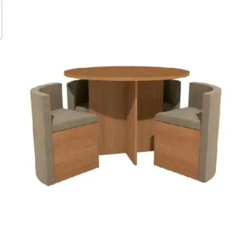 MESA DE JANTAR REDONDA COM 4 POLTRONAS