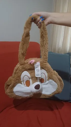 Bolsa pelúcia tico e teco esquilo personagem Disney.