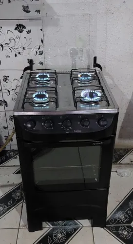 Excelente fogão Mueller top preto automático de 4 bocas com super chama