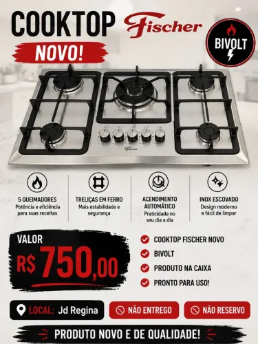 Cooktop novo , marca Fisher