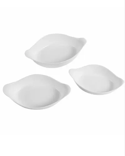 Jogo de assadeiras Marinex Opaline 3 peças branco