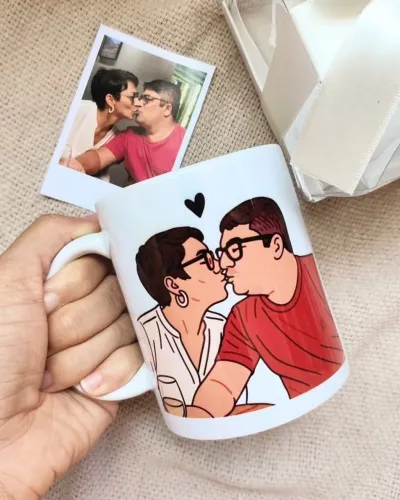 Caneca personalizada + foto Polaroid brinde