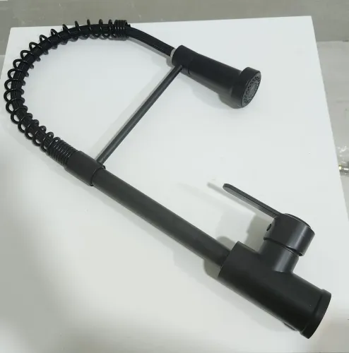 Torneira Gourmet Preta 50cm - Duplo Jato - Bancada 35mm