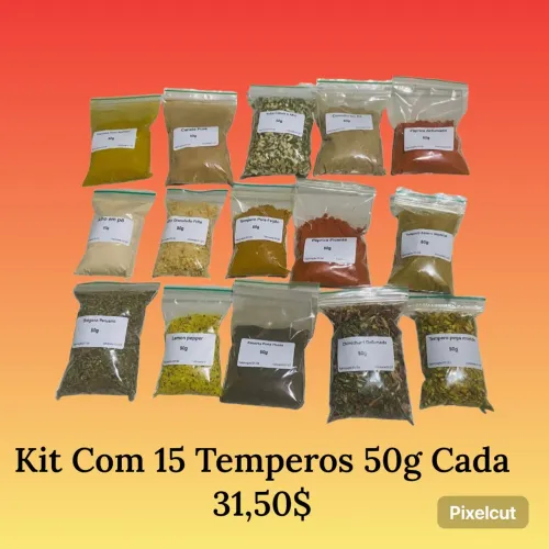 Kit 15 Temperos com 50g 