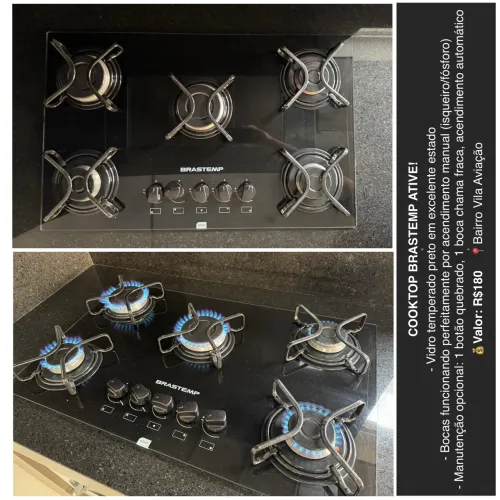 COOKTOP BRASTEMP ATIVE! 5 bocas