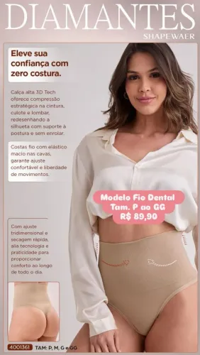Diamantes Lingerie Modeladores sem Costura