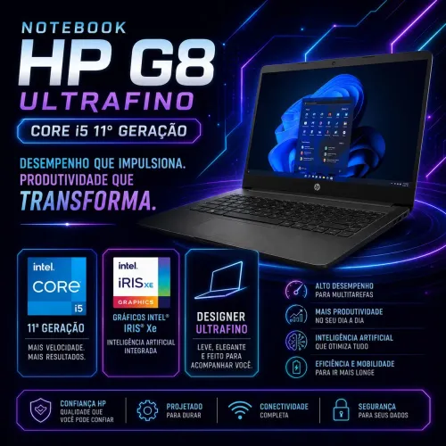 Notebook HP G8 Core i5 11° geração DDR4 (A pronta entrega)
