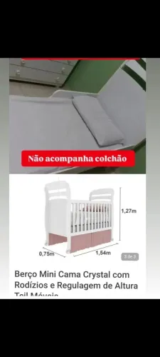 Berco ou mini cama cristal. Acompanha todas as peças inclusive rodinhas para o berço