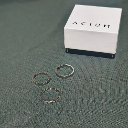 Par de Alianças Acium - Aço Prata 16 e 21