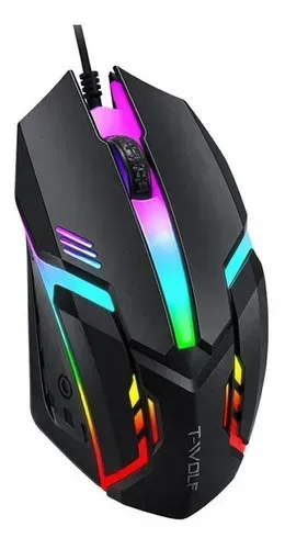 Mouse Gamer T-Wolf M20 3200dpi Rgb Laser Com Fio Preto - Novo