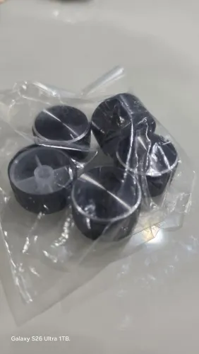 Kit 5 Knobs pretos com detalhes cromados