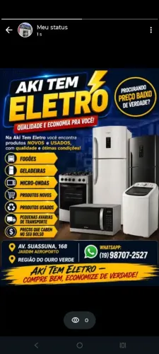 Loja de eletro novo com avaria de trasporte