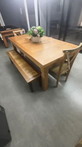 MESA RUSTICA CHURRASCO - BANCOS E CADEIRAS