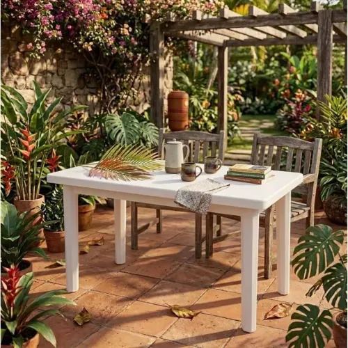 Mesa 6 lugares mesa retangular mesa desmontável de plástico