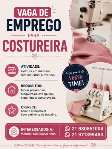 Vaga para costureira