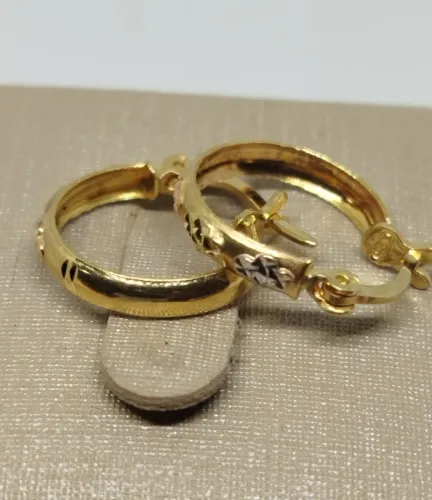 Brincos argola redonda ouro 18k - 1,5cm