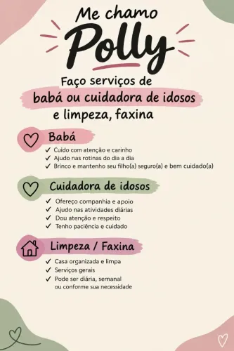 Serviços de faxina e baba