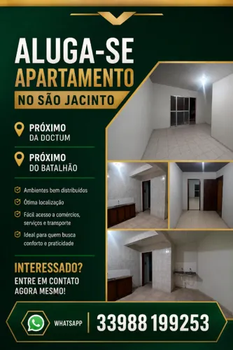 Aluga-se Apartamento no bairro São Jacinto (água inclusa)