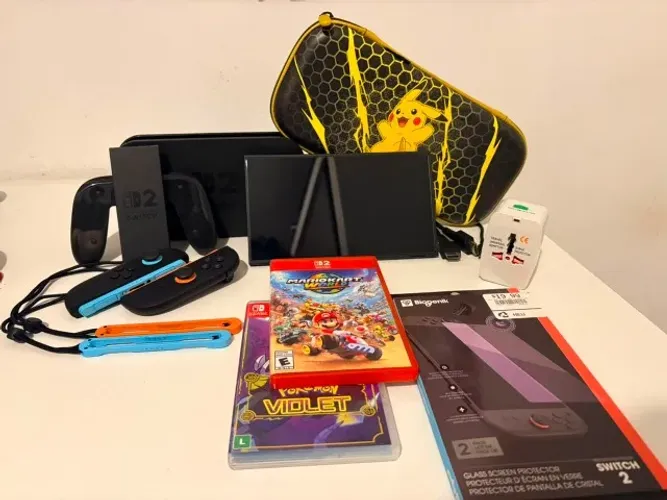 Nintendo Switch 2 + Mario Kart World + Pokémon Violet + Brindes