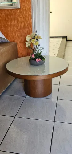 Mesa de Centro Raiuga madeira e vidro