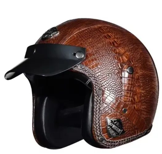 Capacete Custom aberto Clássico 60 Novo (Marrom)