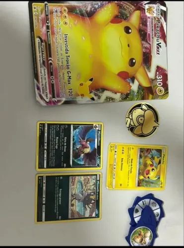 Cartas Pokémon + pikachu carta grande