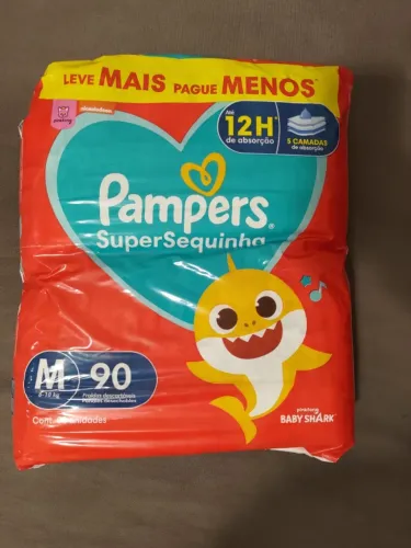 Fralda Pampers Super Sequinha Tam M 90 un