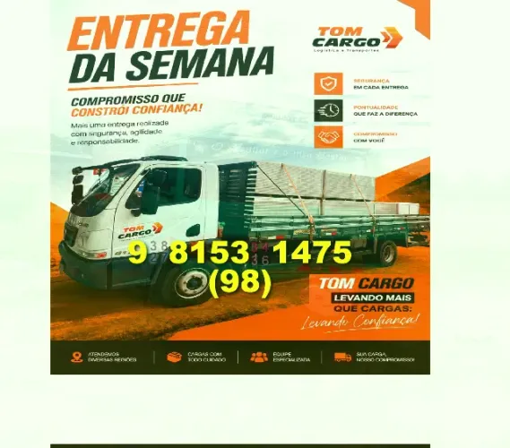 Frete Transporte de Cargas! Não perca tempo, solicite já o seu!