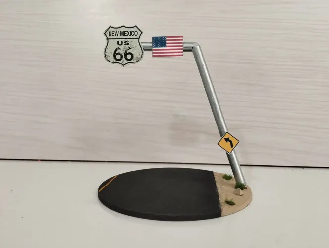 Decoração de mesa, rota 66.