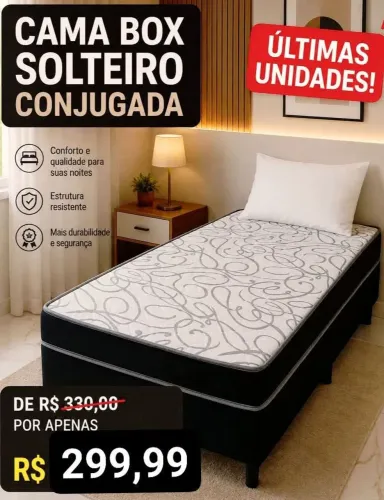 Cama box solteiro conjugado na promoção 