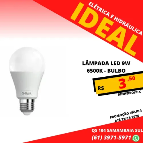 Lampada Led 9w Bulbo Branca