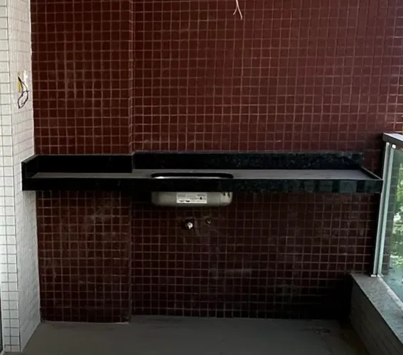 Bancada de granito com cuba