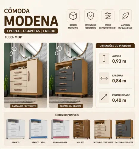 Cômoda moderna montagem grátis 