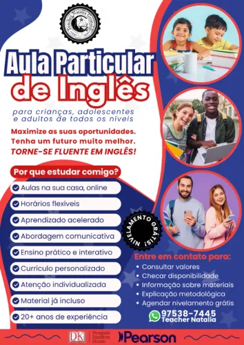 Aula de Inglês Particular Online em Formato de Curso com Material Incluso