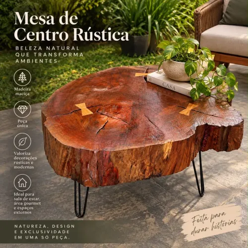 Mesa de centro rústica 