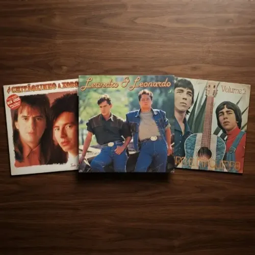 Trio De Lp Vinil Leandro E Leonardo, Chitaozinho E Xororó, ouro e pinguinho# (Usado)