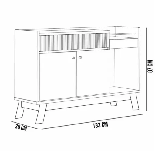 Cômoda rose 5 portas