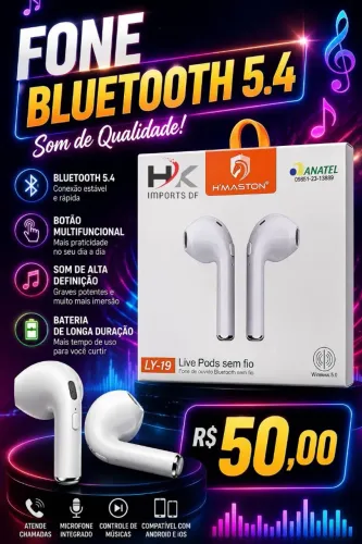 FONE DE OUVIDO BLUETOOTH H'MASTON