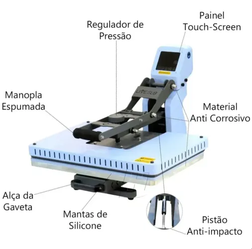 Prensa Elite plana 40x60, gaveta pistão touch, 110. Nova nunca usada. $ 3000