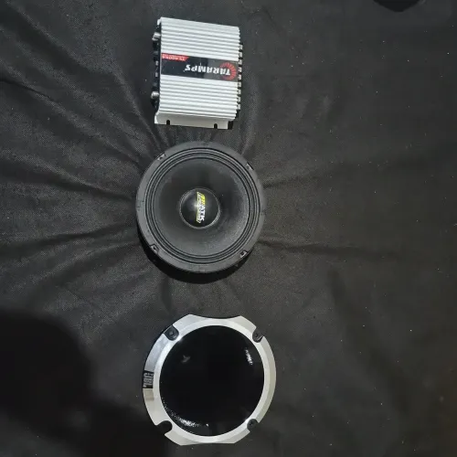 kit médio 6 polegadas, + corneta + amplificador taramps