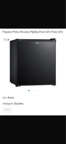 Frigobar Philco 45 Litros PFG50P Preto 127V