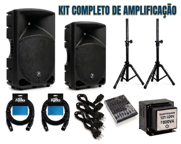 ACEITO PROPOSTAS!! Kit 2 Caixas Som Ativas 12 E 15 Mackie 1000w + Mesa 12 canais Behringer