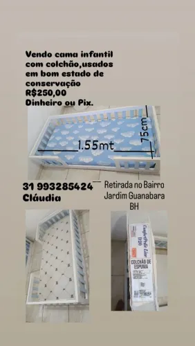 Cama infantil com colchão 