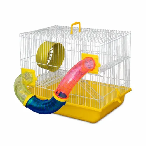 Gaiola para Hamster ou Gerbil c/2 andares + tubos + acessórios