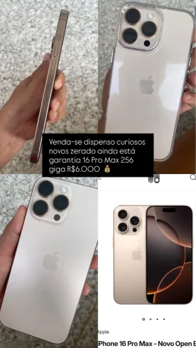 Vende-se celular novo ainda na garantia 16 Pro Max iPhone