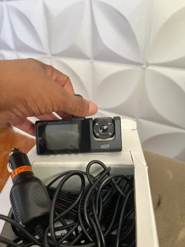 Câmera de painel de carro Hd 1080 P, câmera de 3 lentes , gravador DVR e câmera de ré 
