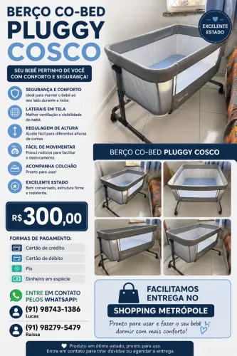 Berço co-bed pluggy cosco