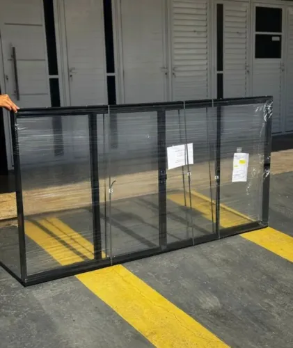 PROMOÇÃO!! JANELA 1.00x2.00 4 FOLHAS PRETA MODULAR